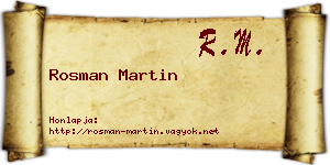 Rosman Martin névjegykártya